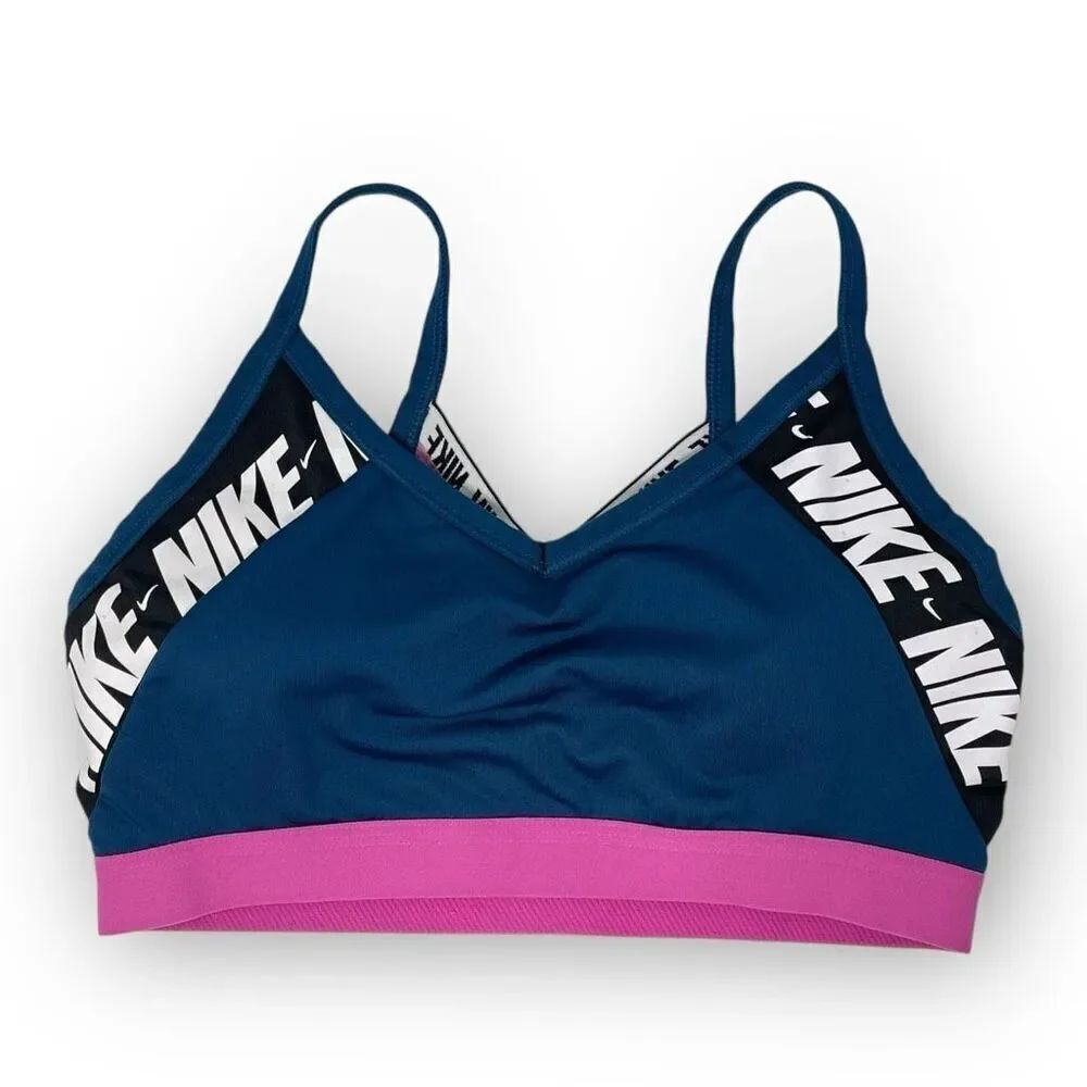 Nike Indy Light Support Sports Bra Pink Blue Teal Women’s Size Large CJ0559-432